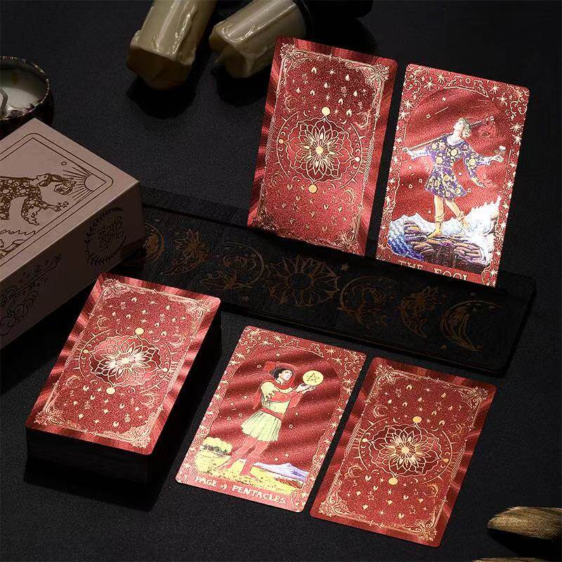 韦特塔罗牌tarot专供新手入门粉星珠塔罗初学者桌游经典金箔卡牌