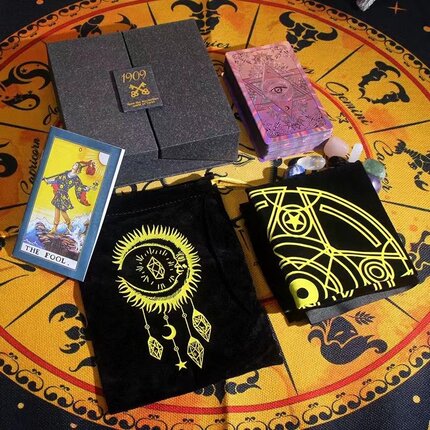 塔luo牌韦特 新款金箔PVC玫瑰金彩印烫金TAROT常规维特塔罗塔卡牌