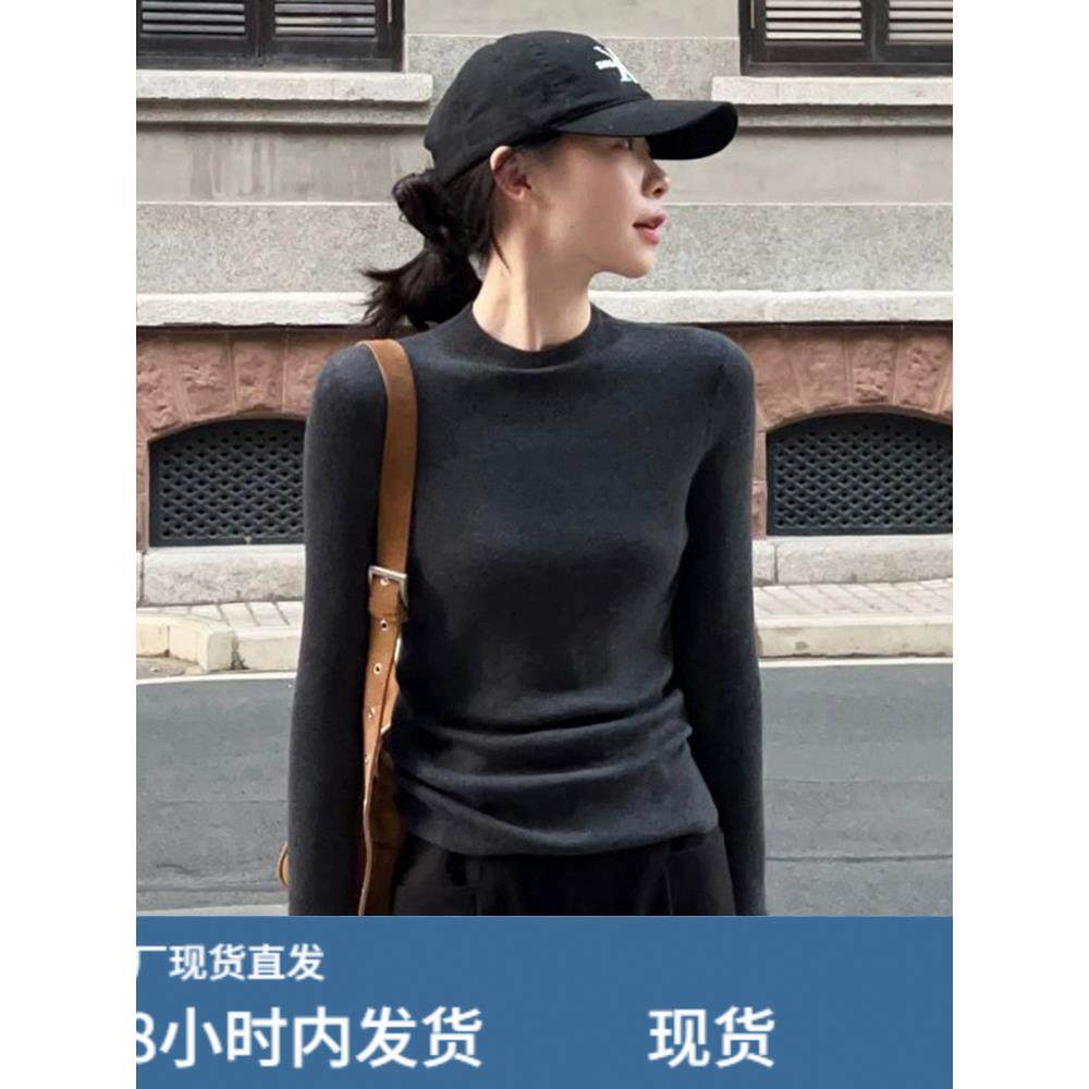 韩系穿搭半高领内搭针织衫女灰色修身套头打底毛衣秋冬季显瘦上衣,模玩/动漫/周边/娃圈三坑/桌游,Cosplay女装/cos女装,淘宝优惠券,粉丝福利购,淘宝优惠卷