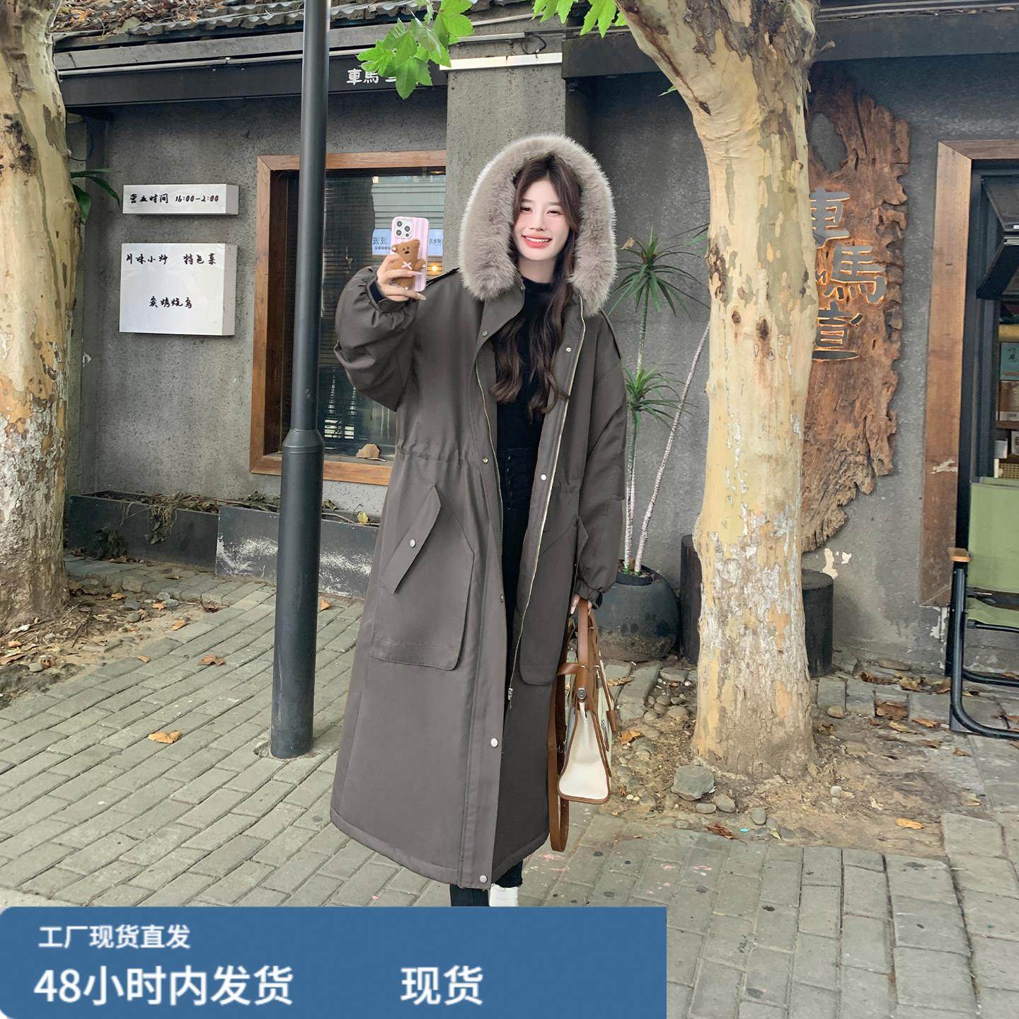 军绿色工装风大毛领连帽派克服2025新款女冬加绒加厚韩系大衣外套,女士内衣/男士内衣/家居服,睡衣上装,淘宝优惠券,粉丝福利购,淘宝优惠卷