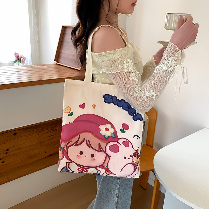 厂家卡通学生上课包包2025新款大容量单肩包可爱帆布包手提袋,箱包皮具/热销女包/男包,通用款女包,淘宝优惠券,粉丝福利购,淘宝优惠卷