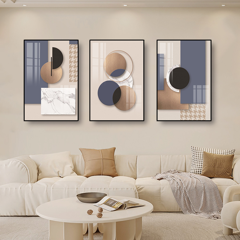 麻将馆背景墙挂画国潮棋牌室装饰画麻雀房会所创意组合壁画三联画