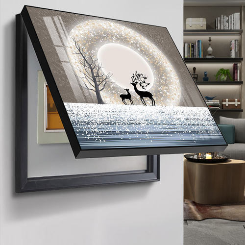 新款电表箱装饰画免打孔简约客厅