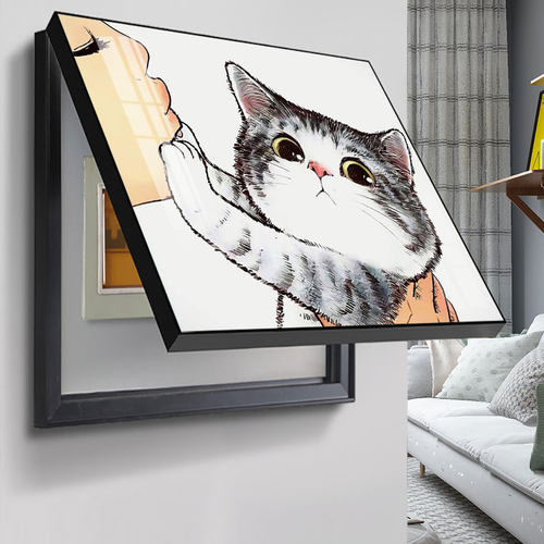 电表箱装饰画简约小动物