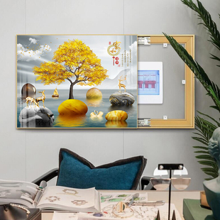 电表箱装饰画免打孔现代简约轻奢客厅电表盒弱电箱配电箱遮挡挂画