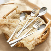 304不锈钢勺子家用高颜值叉子套装 西餐餐勺网红吃饭汤匙