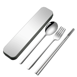 不锈钢餐具收纳盒空盒子餐具户外单人装学生旅行收纳盒放装