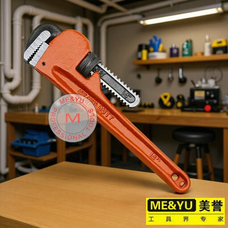 长期供应 M-16040美式水管钳 手动工具管子扳手 光柄重型水管钳