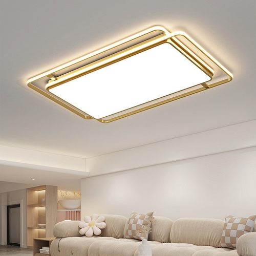 餐厅LED三色光长方形大气客厅灯具2024年现代简约卧室书房吸顶灯