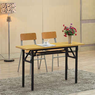 摆摊会议电脑折叠式 长条形简易桌椅吃饭移动支撑背靠房间单人桌子