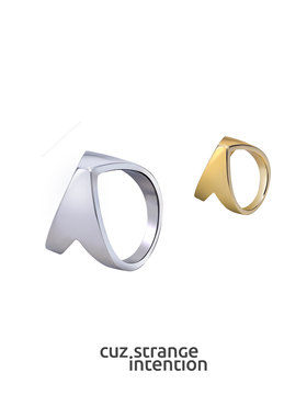 吴宇恒同款CuzStrangeIntention心形立体戒指小众轻奢潮牌情侣款