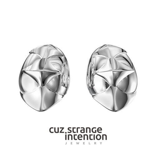 Cuz Strange Intention/尼罗铆钉耳环/法式气质小众原创情侣礼物