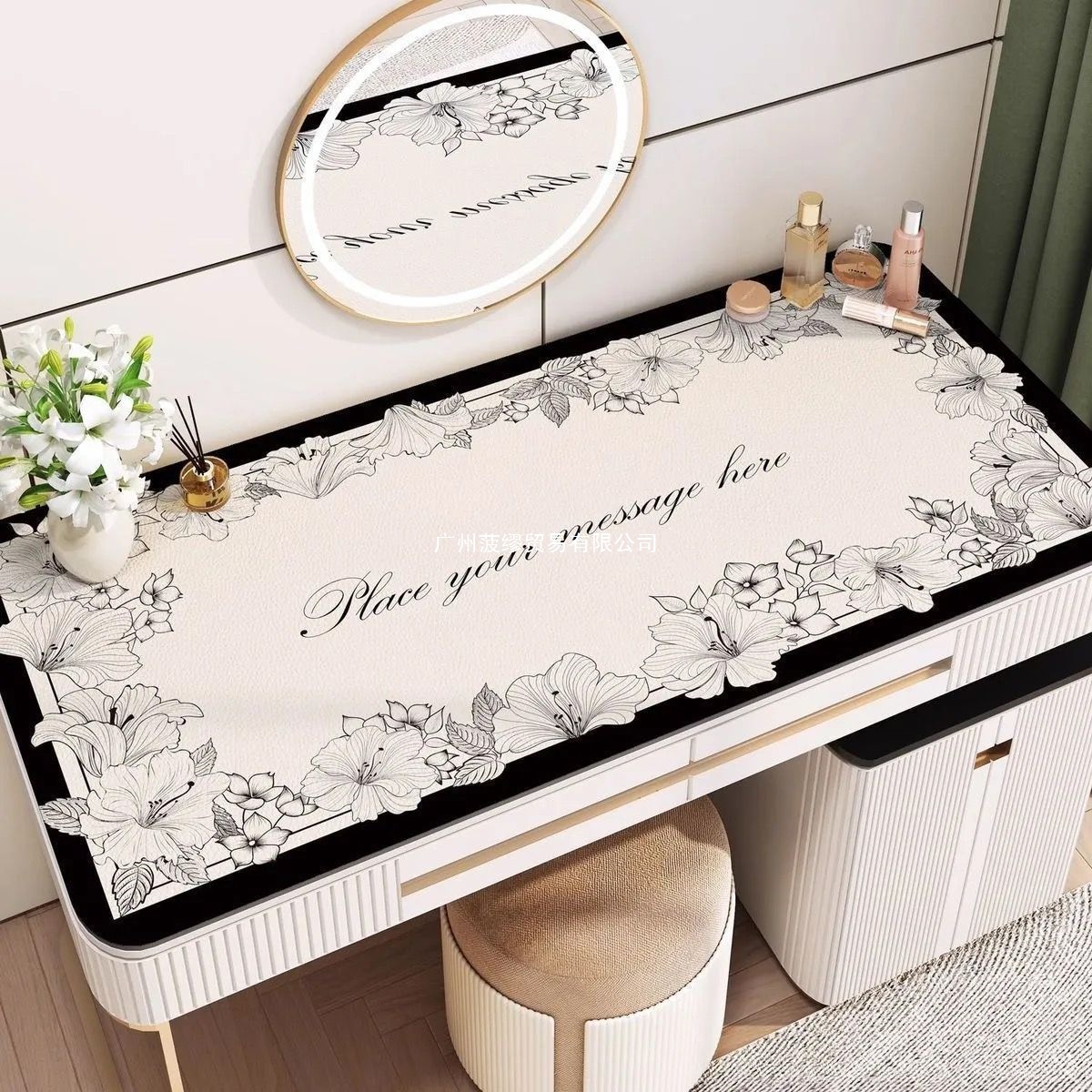 桌布梳妆台桌垫卧室化妆台桌面垫免洗可擦防水美甲桌垫桌布防尘