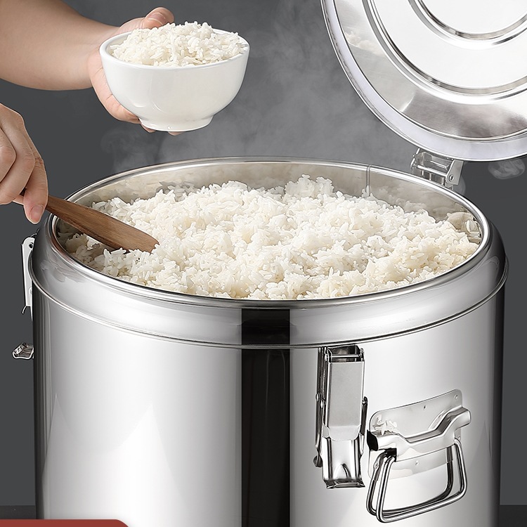 不锈钢商用保温桶摆摊专用大容量冰粉豆浆饭桶出摊冰块保温箱L无