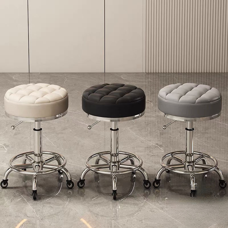 旋转升降凳子大工凳美甲圆凳理发店转椅发廊美容美发滑轮静音轮