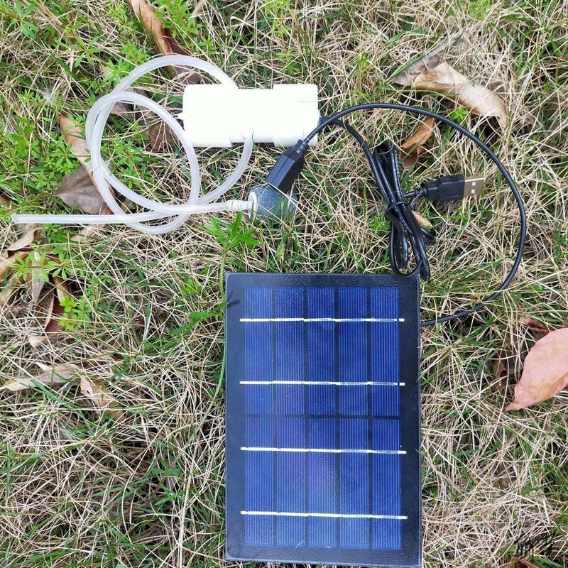 太阳能水池增氧泵太阳能USB增氧泵小型小鱼diy气泡打氧养鱼充氧