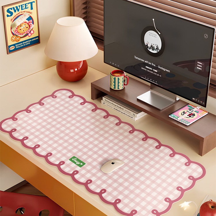 新款鼠标垫女生高颜值办公室办公桌电脑桌垫键盘垫大号桌面书桌垫