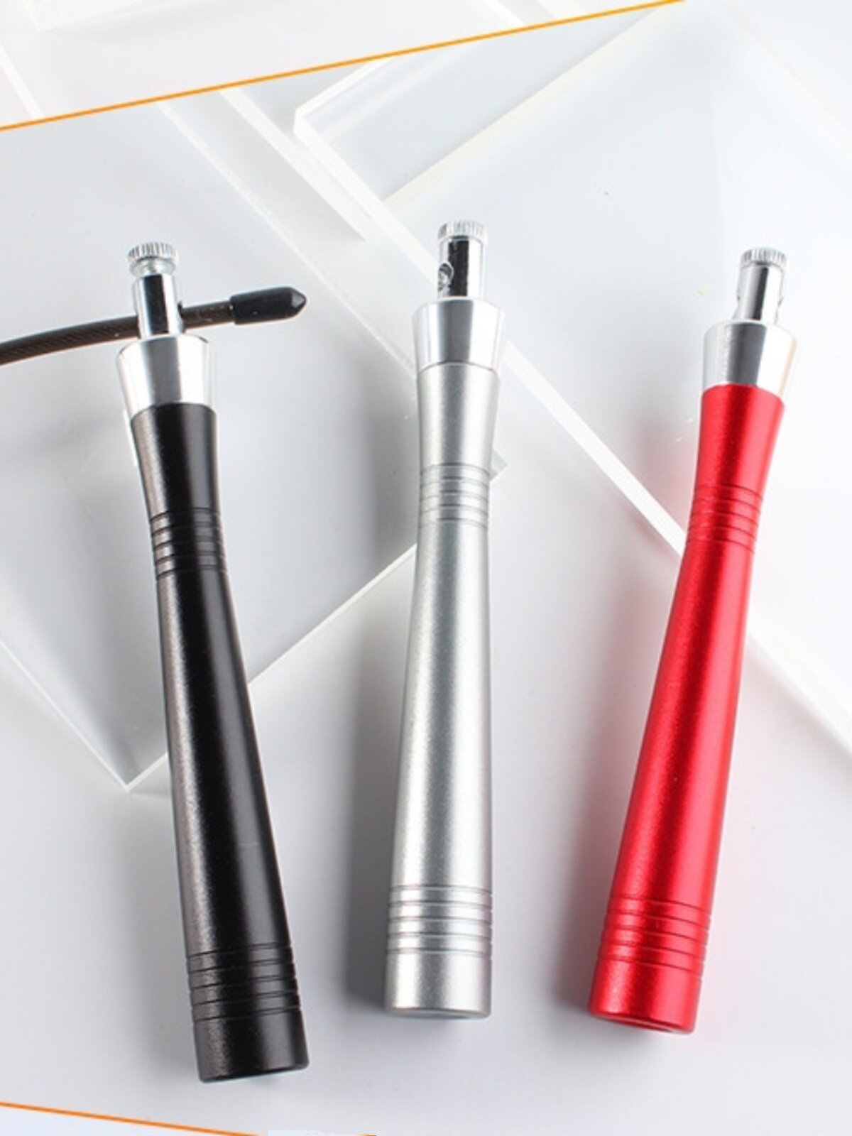 跳绳配件手柄单卖中考专用手柄学生成人4/5毫米钢丝绳铝合金轴承