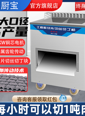工程款大型切肉机商用电动不锈钢立式大功率全自动鲜肉切片切丝机