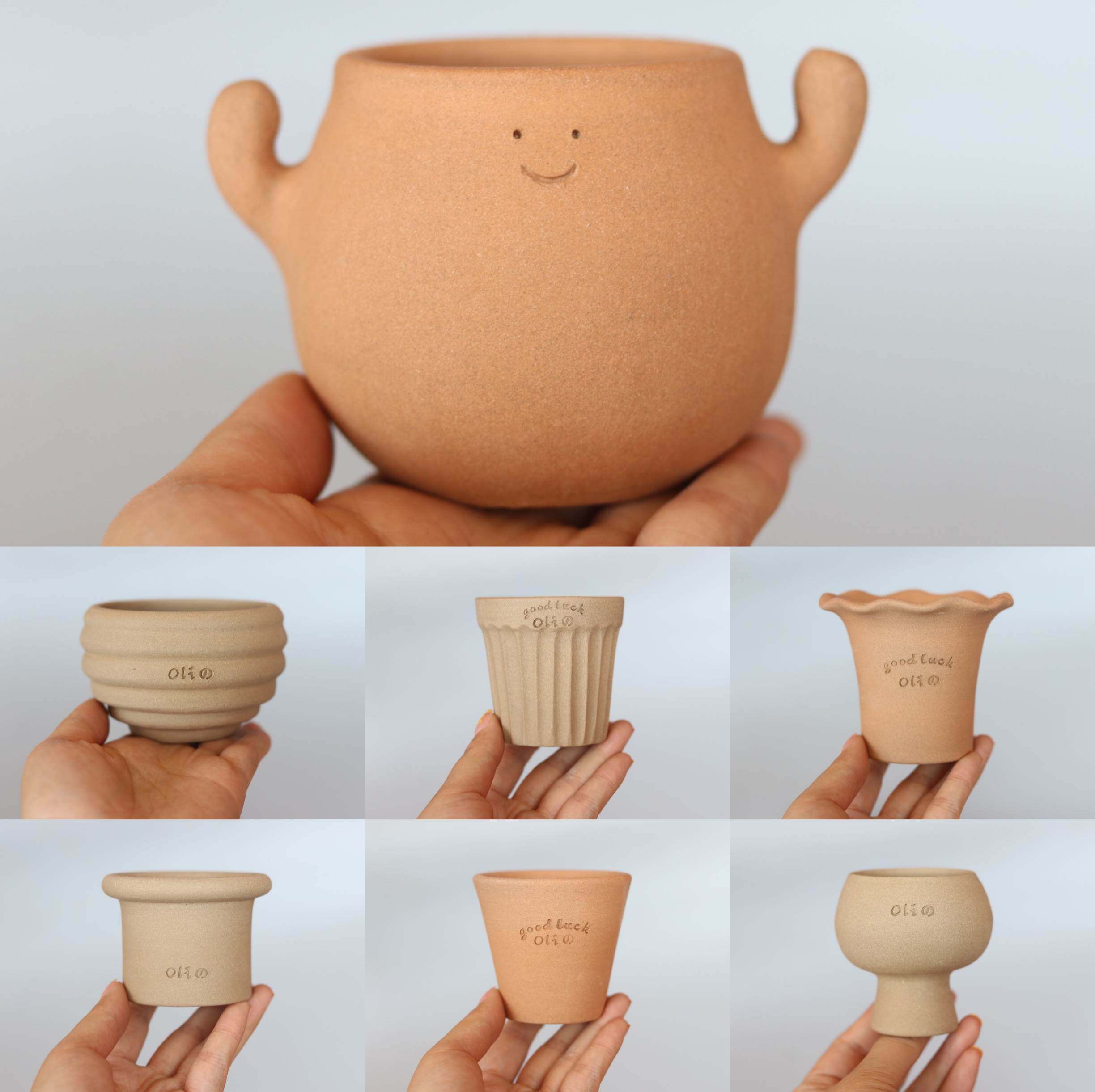 【oli】手工土陶透气大底孔简约素净北欧自然风陶盆 多肉绿植花盆