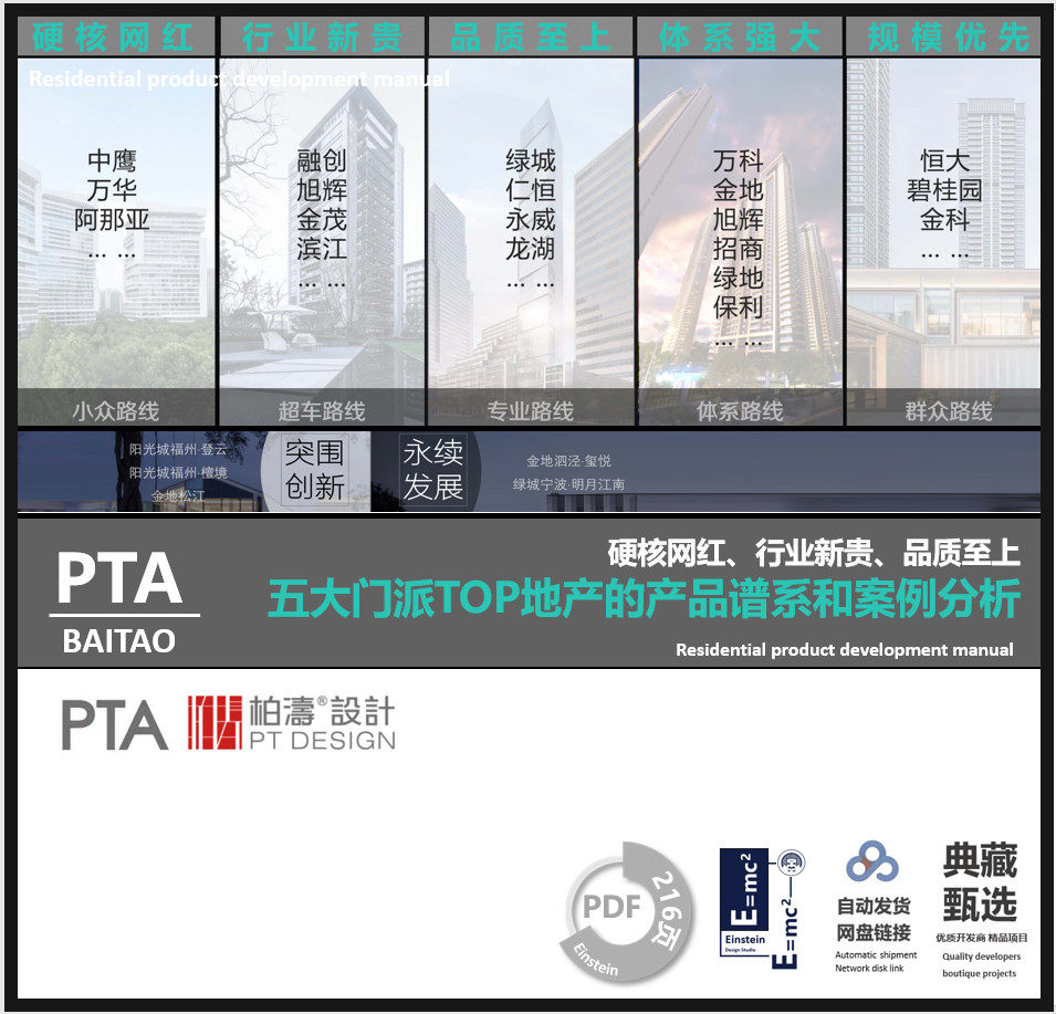 五大头部地产产品谱系研发及案例分析 金茂中鹰龙湖永威万华