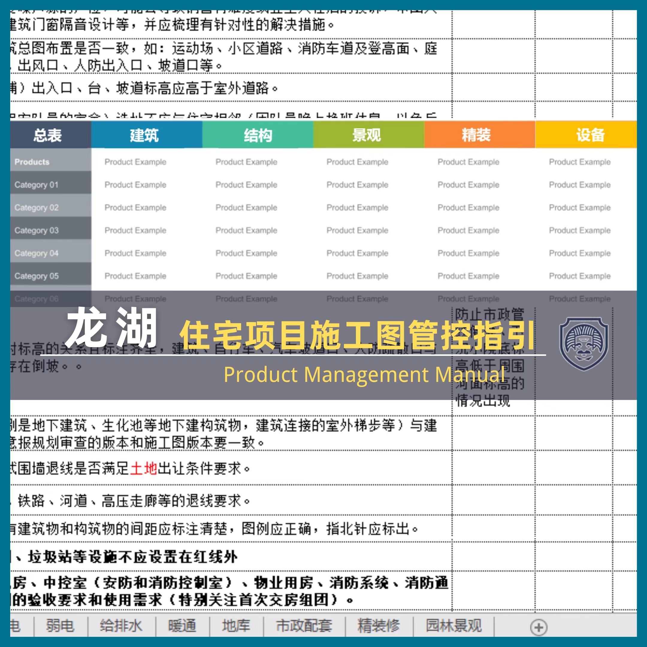 龙湖集团 施工图全专业审核控制要点 表格 清单 销项核对工具