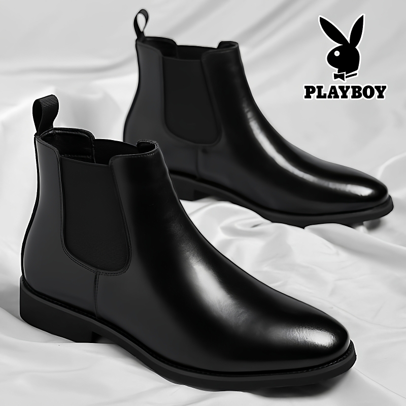 切尔西靴男加绒新英伦真皮马丁靴