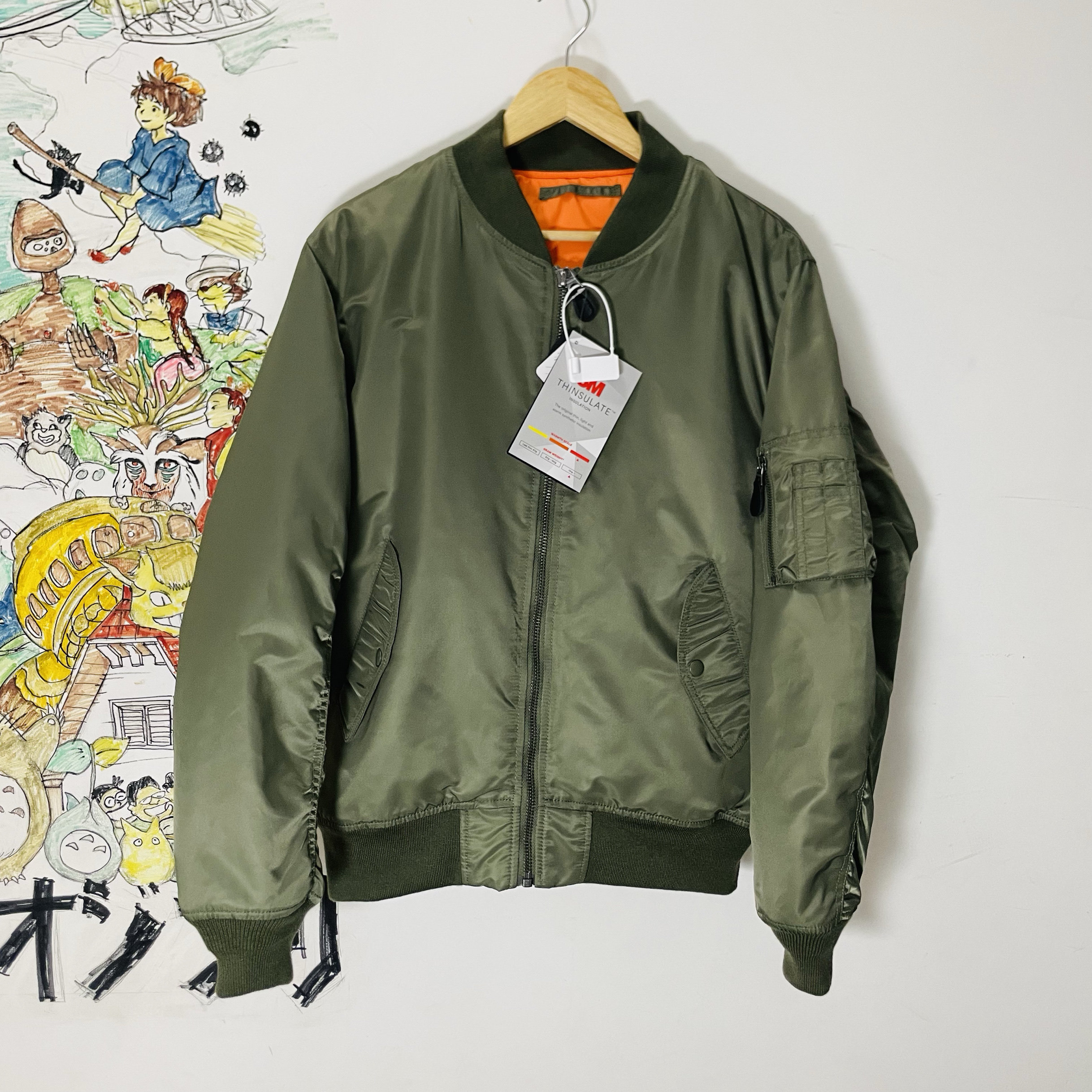 瑕疵福利款 全新未穿过 纯色飞行夹克Ma1 3M新雪丽棉服男女同款