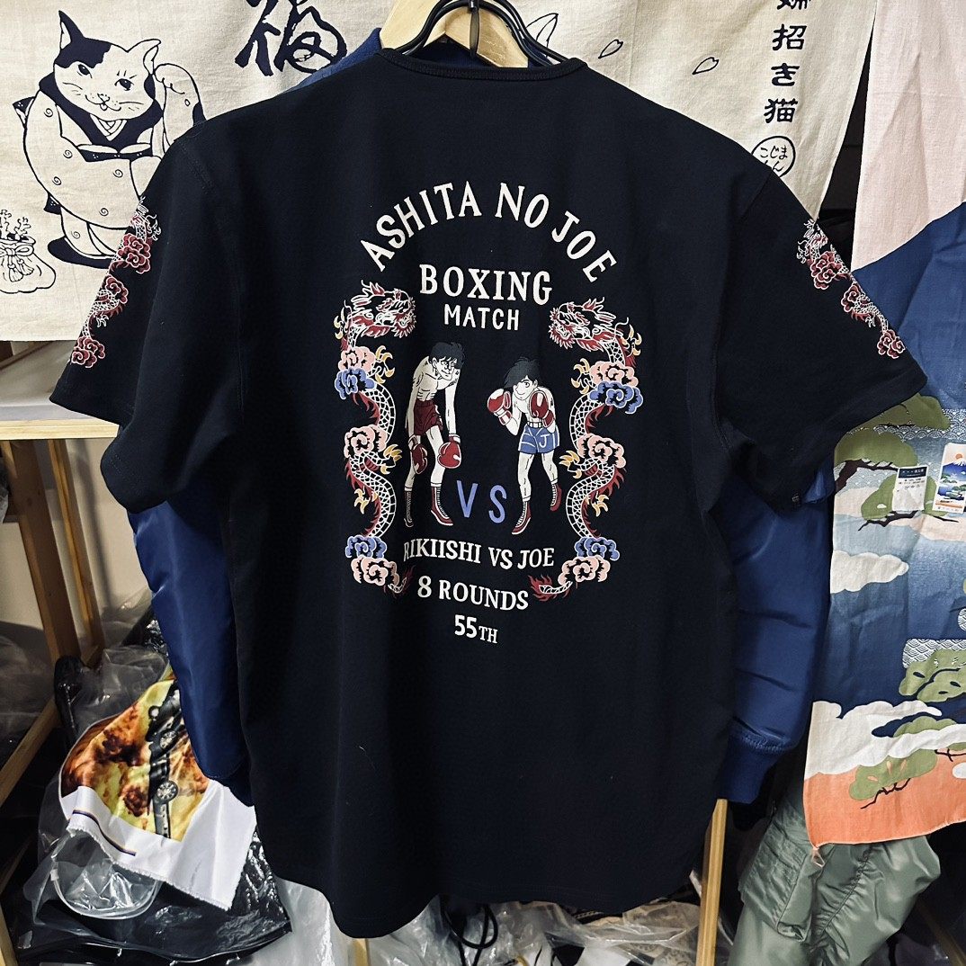 日漫Boxing拳击手短袖T恤纯棉亨利领宽松休闲半袖衫男女同款图片