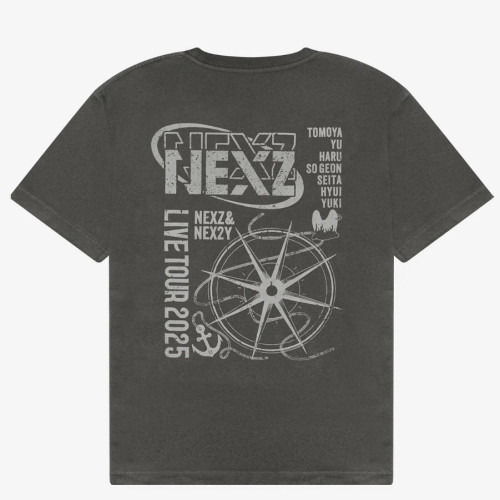 T-SHIRT NEXZ 明星演唱会复古短袖T恤水洗做旧半袖衫休闲夏季日韩