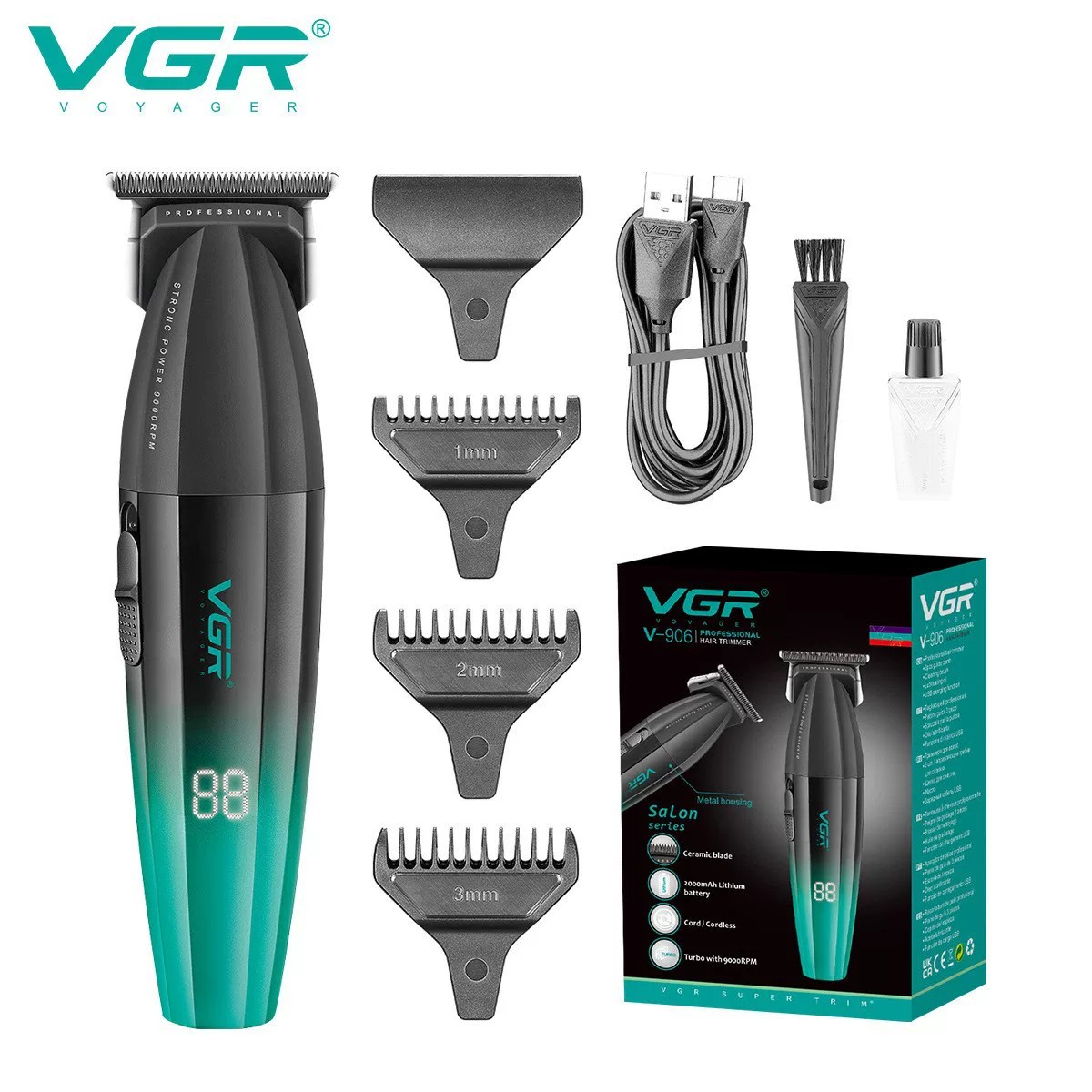 VGR906电动油头雕刻理发器9000转