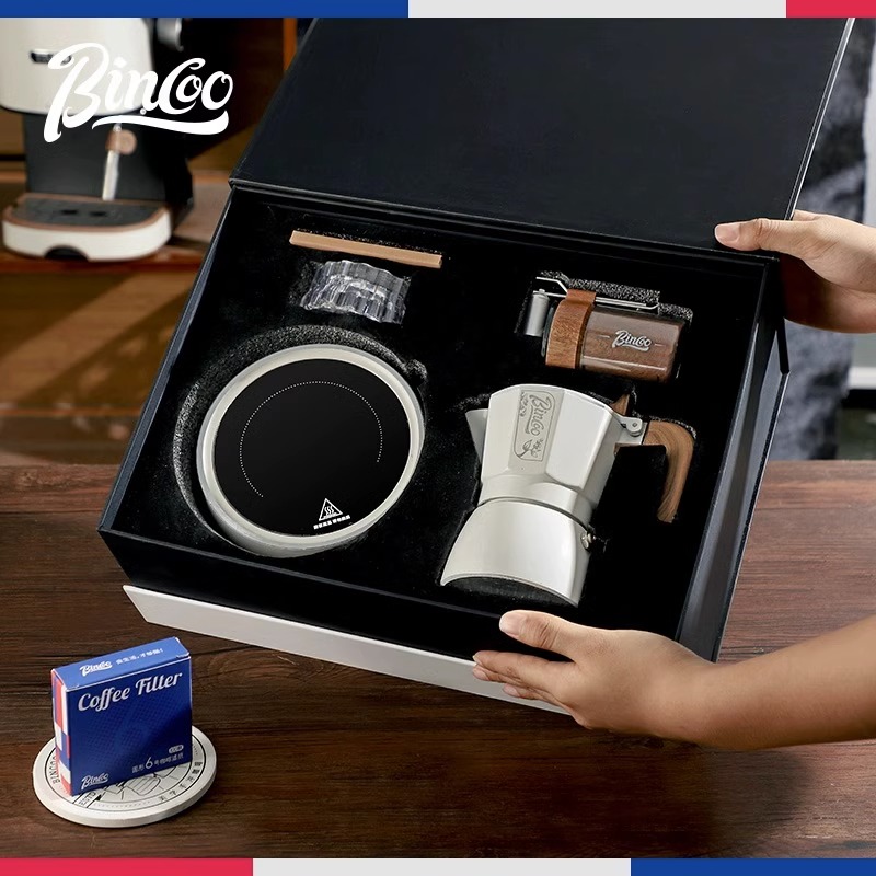 Bincoo双阀摩卡壶礼盒意式煮咖啡器具全套家用便携咖啡壶套装送礼 餐饮具 咖啡壶 原图主图