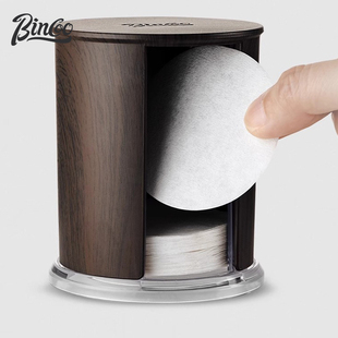 Bincoo咖啡圆形旋转滤纸盒一次性滤纸51/53/58mm摩卡壶专用60mm
