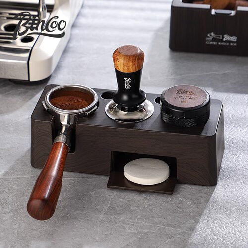 Bincoo咖啡压粉器具收纳底座套装咖啡机手柄布粉器压粉锤三件套