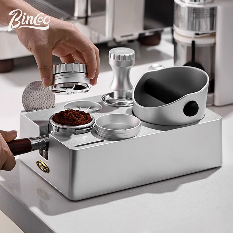 Bincoo多功能咖啡压粉底座敲渣桶套装压粉器布粉器家用咖啡粉填压
