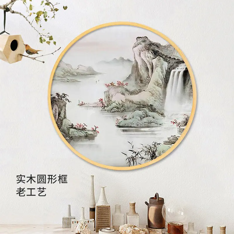 【油漆框库存清仓】圆形画框木质