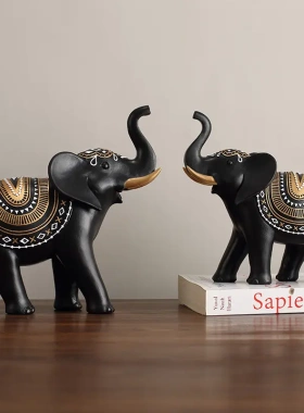 创意招财吉祥大象树脂工艺品摆件