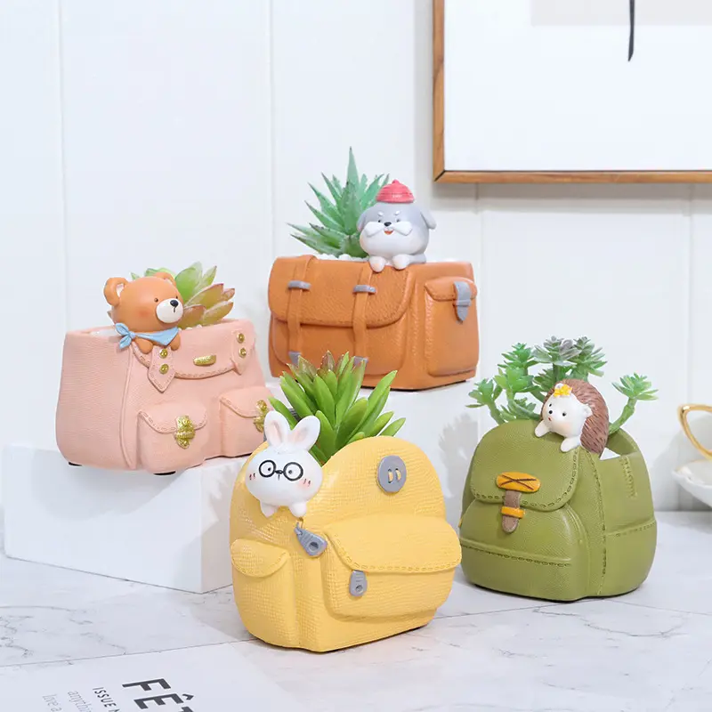 创意书包树脂桌面花盆家用园艺