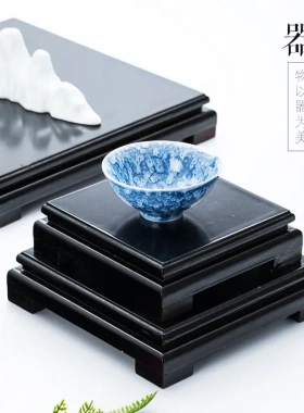 正方形底座托架实木工艺品摆件