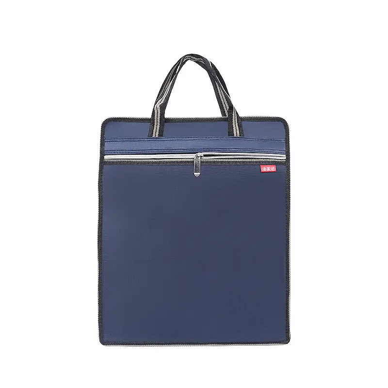 文件袋会议包双层带侧兜资料帆布