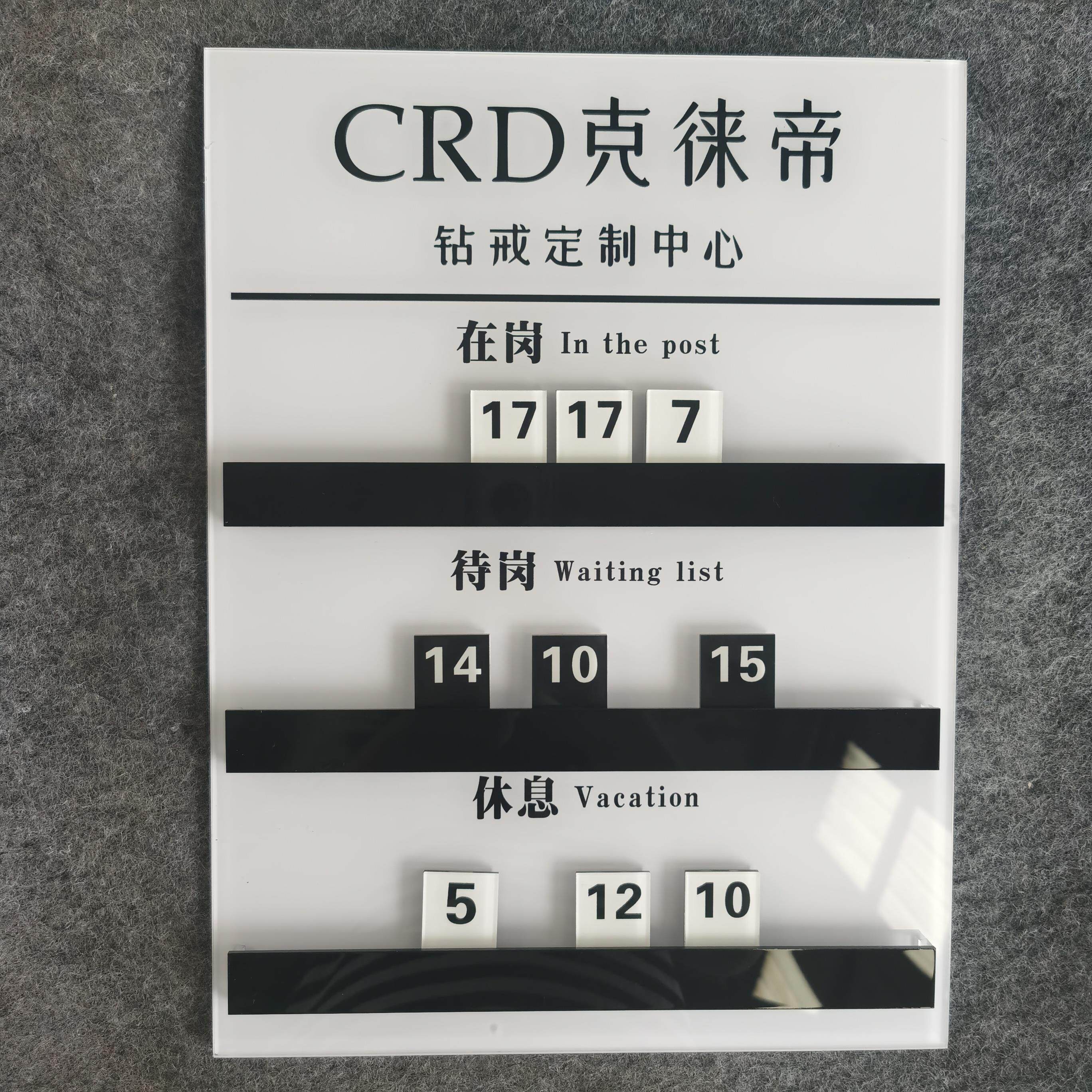 美容理发店轮工流水去向牌定