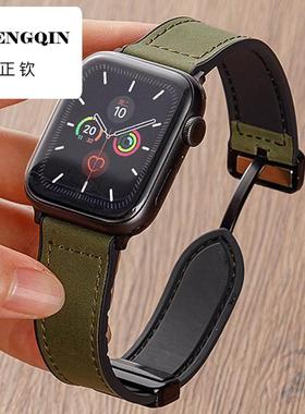 AW适用iwatch9手表applewatch10表带S9真皮S8苹果s10ultra运动男