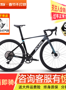 25款喜德盛AD350碳纤维破风公路自行车油压碟刹桶轴运动竞速单车