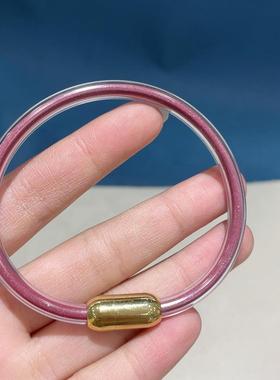 2026朱砂紫金砂粉软管手镯diy本命年亚克力男女手环手链