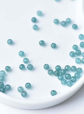 2026蓝水圆珠颗手工diy翡翠玉髓散珠子编织手链挂件绳饰品配件材