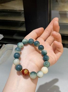 2026蓝色菩提飘花手串文玩盘玩手串男女款饰品老型珠手持