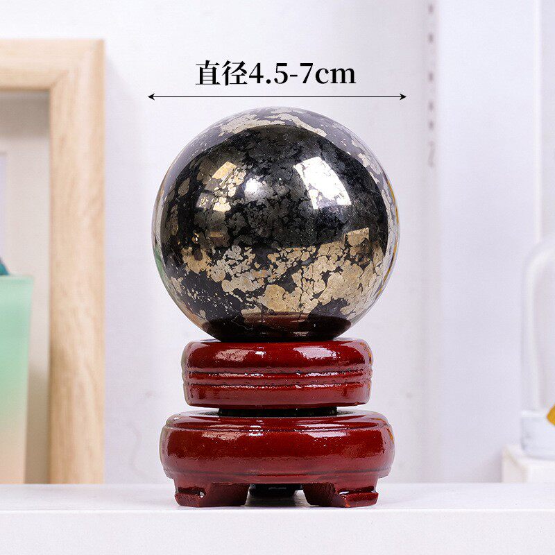 2026天然黄铁矿水晶球 矿标原石打磨水晶工艺品能量石球家居装饰