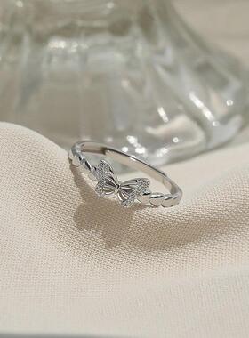 2026新款蝴蝶戒指女尾戒小众设计感轻奢食指戒素圈开口指环高级感