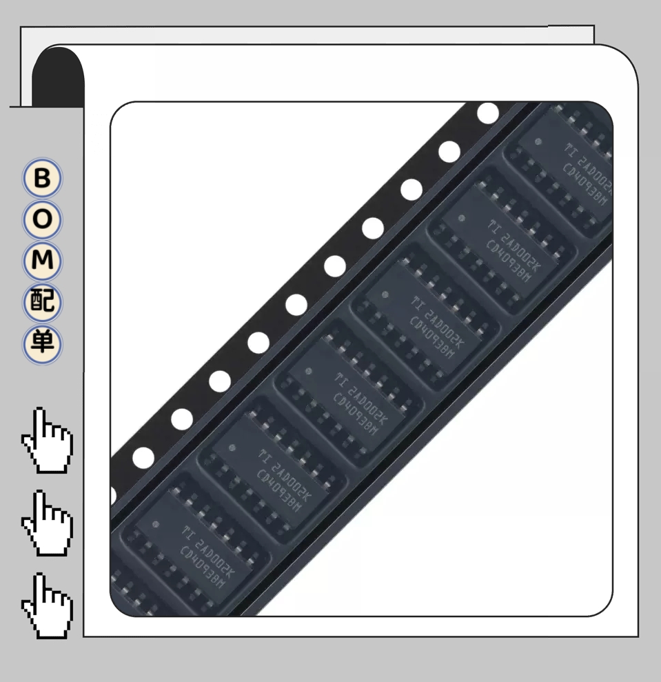 CD4093BM96 SOIC-14 CMOS四路2输入与非施密特触发器原装正品芯片 电子元器件市场 芯片 原图主图