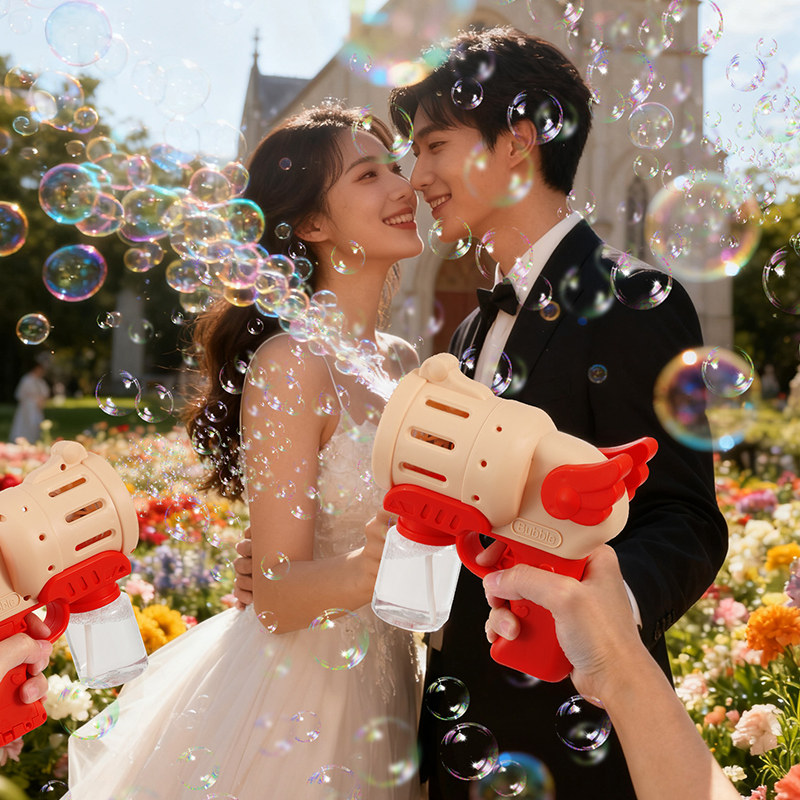 婚礼专用泡泡机结婚手持礼花枪炮彩带花瓣婚庆氛围感拍照道具户外
